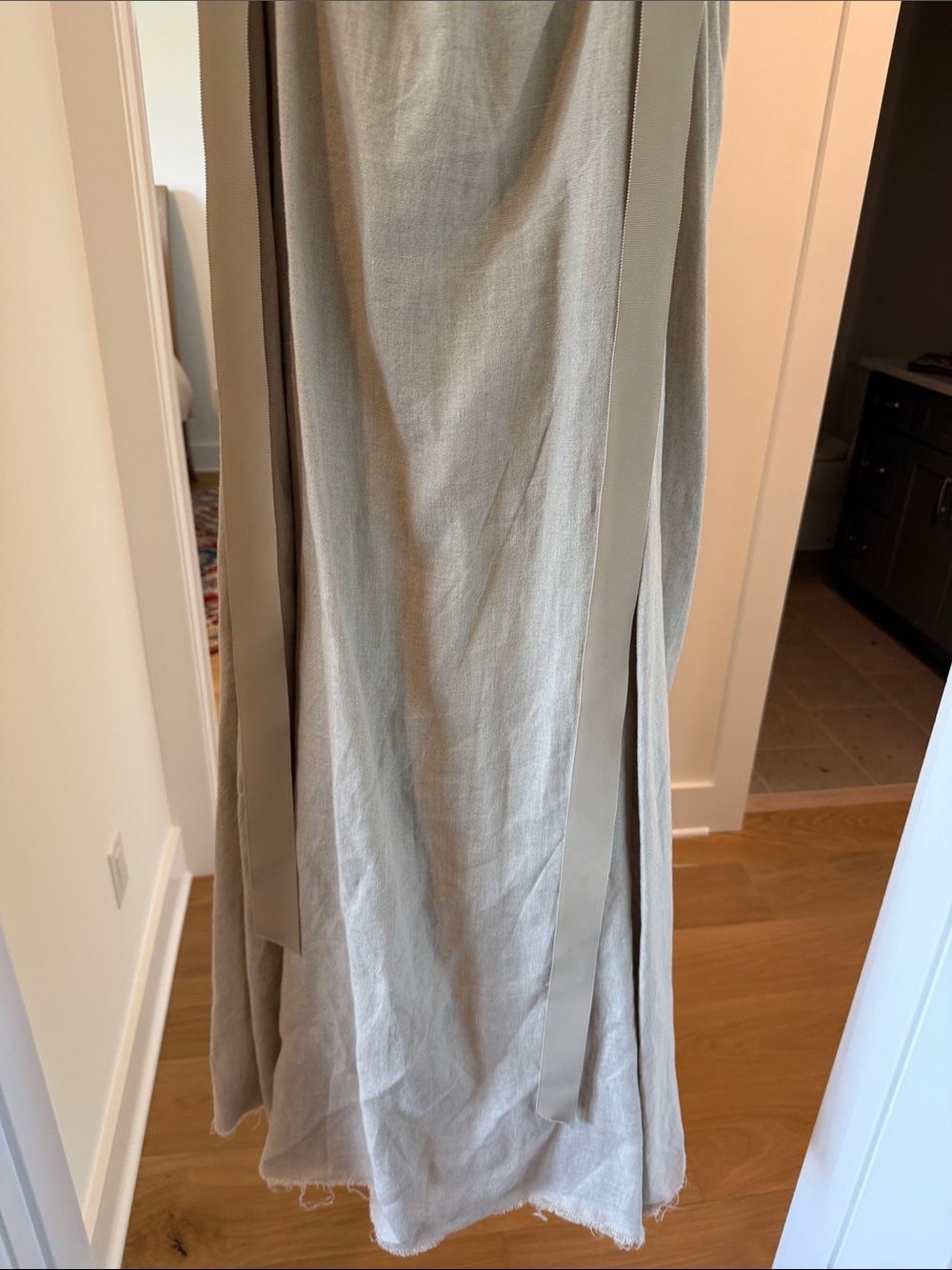 Amano by Lorena Laing natural Linen Maxi Sundress with Adjustable Straps(bw) - Picture 8 of 9